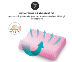HLW181BLU – Gối Memory Foam dành cho trẻ em, 35*24*6/5 cm, 349g – Màu xanh dương