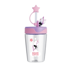 ABF779PIK - Ly nhựa LocknLock Dream Catcher 520ml có nắp đậy ống hút - Màu hồng