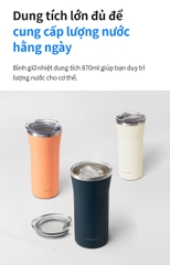 LHC4325IVY - Bình giữ nhiệt LocknLock Daily Essential 870ml - Màu ngà