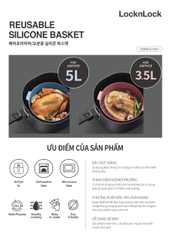 CKB003PIK – KHAY SILICONE dành cho nồi chiên không dầu và lò vi sóng LnL, 210x185x70mm – Màu hồng