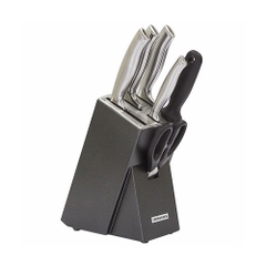 CKK301 - Bộ dao 7 món L&L, thép không gỉ (4 dao,1 kéo,1 đồ mài,1 hộp đựng dao) - Màu đen