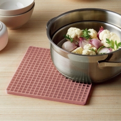CKT219MIT-Miếng lót nồi hình vuông kiểu tổ ong-Màu bạc hà