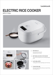 EJR311WHT-Nồi cơm điện Locknlock Electric Rice Cooker 220-240V, 50/60Hz, 590W, 1.0L- Màu trắng