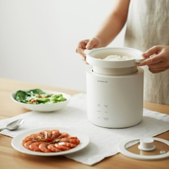 EJR314IVY - Nồi cơm điện mini LocknLock Mini rice cooker 220V, 50Hz, 300W, 0.6L - Màu ngà