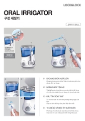 ENR111BLU - Máy tăm nước Lock&lock, Oral Irrigator, DC12V, 18W, 600ml, Màu xanh dương