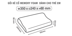 HLW181BLU – Gối Memory Foam dành cho trẻ em, 35*24*6/5 cm, 349g – Màu xanh dương