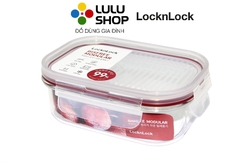 LBF401RED-Hộp bảo quản thực phẩm nhựa Bisfree Modular-LOCK&LOCK-260ml-trong suốt-Silicone màu đỏ
