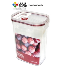 LBF403RED-Hộp bảo quản thực phẩm nhựa Bisfree Modular Lock&Lock-1.2L-trong suốt -Silicone màu đỏ