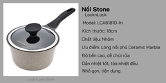LCA6181D-Nồi Lock&Lock Stone 1 tay cầm 18cm (Có thể sử dụng bếp từ)