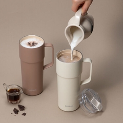 LHC4418CHO - Bình giữ nhiệt LocknLock Metro cafe handle 750ml - Màu chocolate