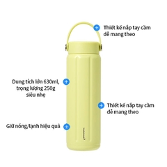 LHC4427BLK - Bình giữ nhiệt LocknLock Slo ultralight tumbler 630ml - Màu đen