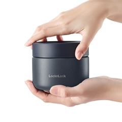 LHC8052S01 - Bộ hộp cơm giữ nhiệt LocknLock Pump Vacuum Lunch box (300ml*2, 500ml*1, bộ đũa và thìa, túi) - Màu xanh navy