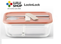 LLG991CLPIK - Hộp đựng cơm thủy tinh kèm muỗng đũa LocknLock 930ml - Màu hồng.