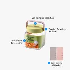 LNG551YGRN - Hũ đựng thực phẩm bằng thủy tinh LocknLock Breathing - 1L - Màu vàng xanh lá cây