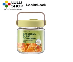 LNG551YGRN - Hũ đựng thực phẩm bằng thủy tinh LocknLock Breathing - 1L - Màu vàng xanh lá cây