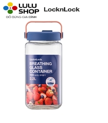 LNG553YGRN - Hũ đựng thực phẩm bằng thủy tinh LocknLock Breathing - 2.2L - Màu vàng xanh lá cây