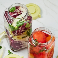 LNG558YGRN- Hũ đựng thực phẩm bằng thủy tinh LocknLock Daily  Breathing - 2.2L - Màu xanh lá cây