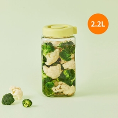 LNG558YGRN- Hũ đựng thực phẩm bằng thủy tinh LocknLock Daily  Breathing - 2.2L - Màu xanh lá cây
