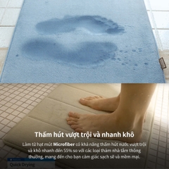 MAT511GRN-Thảm chùi chân memory foam - Stripe, size M-460*700-15, màu xanh lá.