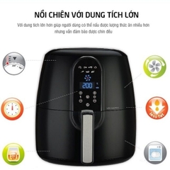 EJF-351BLK-Nồi chiên không dầu điện tử  Eco flyer, 220V, 50Hz, 1800W, 5.2L có màn hình LCD màu đen.