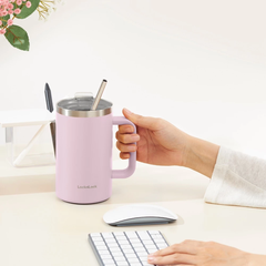 LHC4320VOL - Ca nước giữ nhiệt LocknLock Flat Table Mug 730ml - Màu tím