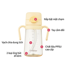 LHC916YEL - Bình giữ nhiệt LocknLock Little Luv one touch STS straw cup 300ml - Màu vàng