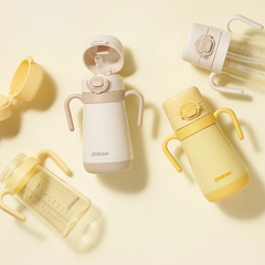 LHC916YEL - Bình giữ nhiệt LocknLock Little Luv one touch STS straw cup 300ml - Màu vàng