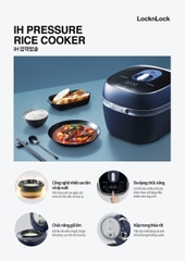 EJR526GRY - Nồi cơm điện cao tần Locknlock IH pressure rice cooker -220V, 50Hz, 1300W, 1.8L- Màu xám