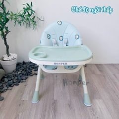 ghế ăn dặm có chế độ ngã nằm, chân bánh xe honper HP211