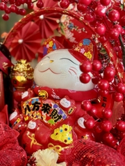 Lẵng quà Mèo may mắn Maneki Neko cỡ Đại