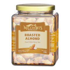 Hạnh Nhân Rang Mộc Millinuts Hũ Thuỷ Tinh 260g