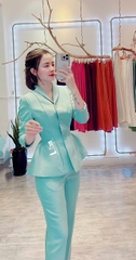 Set xanh phồng hông