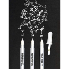 Bút gel trắng Sakura GELLY ROLL, bút mực trắng ngòi 0.5mm/ 0.8mm/ 1.0mm- CHÍNH HÃNG