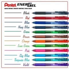 Bút gel Pentel energel size ngòi 0.5mm/ 0.7mm, bút viết calligraphy 12 màu mực