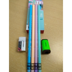 Hộp 12 cây bút chì gỗ HB Stacom PC106 màu sắc cute cho học sinh