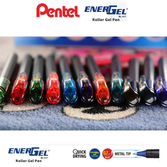 Bút gel Pentel energel ngòi METAL TIP 0.7mm, bút bi mực nước các màu BL417