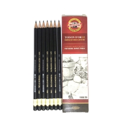Bút chì Tiệp KOH 1900 thân đen, viết chì gỗ độ chì HB/ 2B/ 3B/ 4B/ 5B/ 6B/ 7B/ 8B