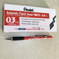 Bút chì kim Pentel 120 A3DX, viết chì bấm kỹ thuật ngòi 0.3mm/ 0.5mm/ 0.7mm/ 0.9mm
