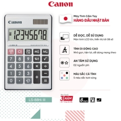 Máy tính mini hiển thị 8 số, máy tính cơ bản Canon LS-88 các màu sắc- CHÍNH HÃNG