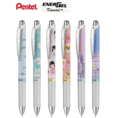 Bút gel Pentel energel Kawaii BLN75KW/ viết bi Needle Tip ngòi 0.5mm mực xanh