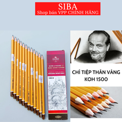 Bút chì Tiệp koh 1500 thân vàng độ chì từ HB-8B chính hãng