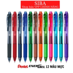Bút gel Pentel energel size ngòi 0.5mm/ 0.7mm, bút viết calligraphy 12 màu mực