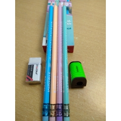 Hộp 12 cây bút chì gỗ HB Stacom PC106 màu sắc cute cho học sinh