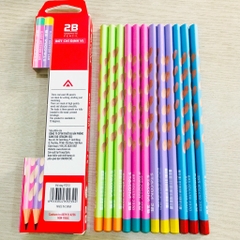 Bút chì định vị tay cầm, hộp 12 cây chì cho bé tập viết Stacom PC110 2B/ HB nhiều màu sắc