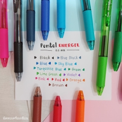 Bút gel Pentel energel size ngòi 0.5mm/ 0.7mm, bút viết calligraphy 12 màu mực