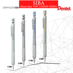 Bút chì kim cơ khí Pentel GRAPHGEAR 500 size ngòi 0.3mm/ 0.5mm/ 0.7mm/ 0.9mm- Chính Hãng