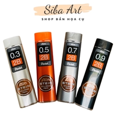 Ruột bút chì bấm 2B, ngòi chì kim Pentel size ngòi 0.3mm/ 0.5mm/ 0.7mm/ 0.9mm