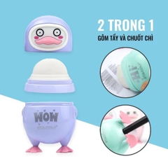 Gọt và tẩy bút chì 2 trong 1 Stacom PS212 kiểu dáng cute kích thước lớn cho học sinh