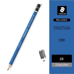 Bút chì Đức STAEDTLER Mars Lumograph 100 thân xanh, viết chì gỗ kỹ thuật từ HB đến 12B