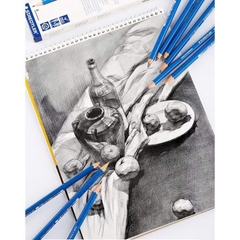 Bút chì Đức STAEDTLER Mars Lumograph 100 thân xanh, viết chì gỗ kỹ thuật từ HB đến 12B